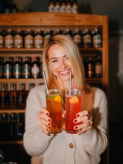 Laval Spritz cocktail with Laval herbal liqueur, tonic, and fresh orange